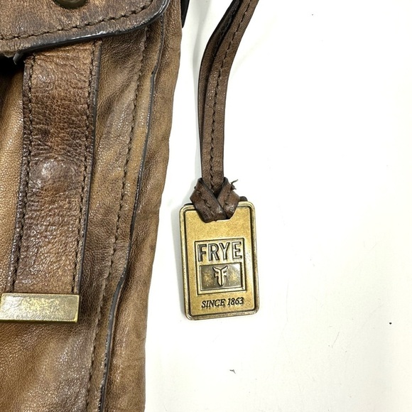 Frye Cameron Magazine Crossbody Bag Brown Leather Purse Distressed Satchel DB875 - Picture 4 of 16